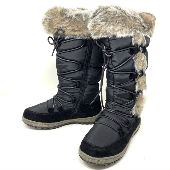 Wanderlust Helina2 black waterproof fur lined tall winter boots WIDE CALF - Picture 2 of 7